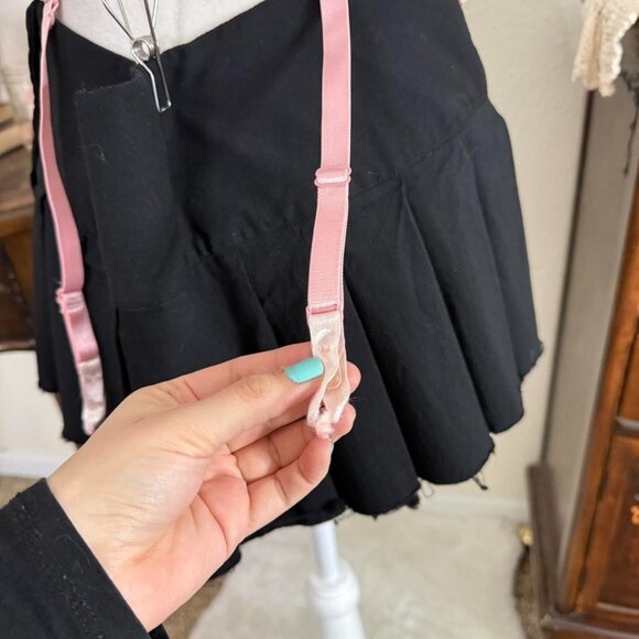 y2k coquette girly grunge pink and black lace corset bustier top - Picture 5 of 6